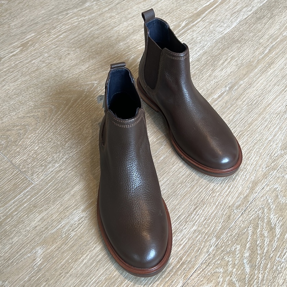 Zara dark brown kids leather ankle boots, NWT, US size 3.5